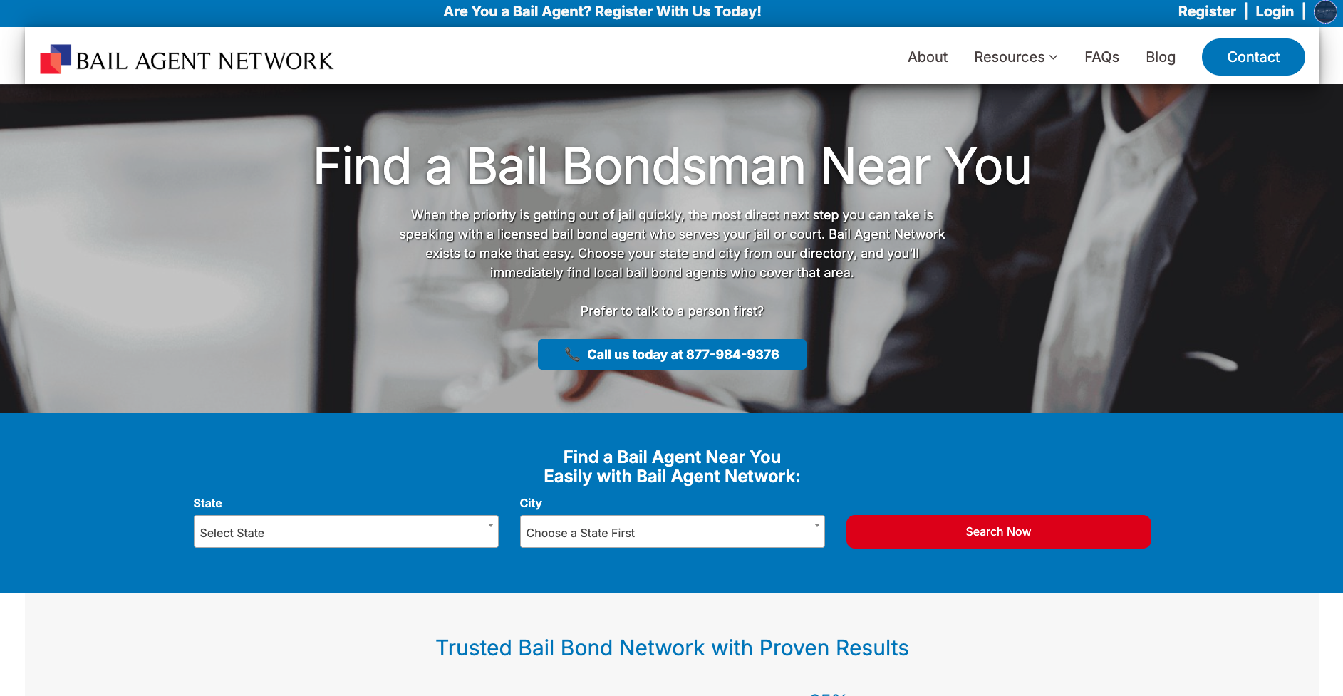 Bail Agent Network website